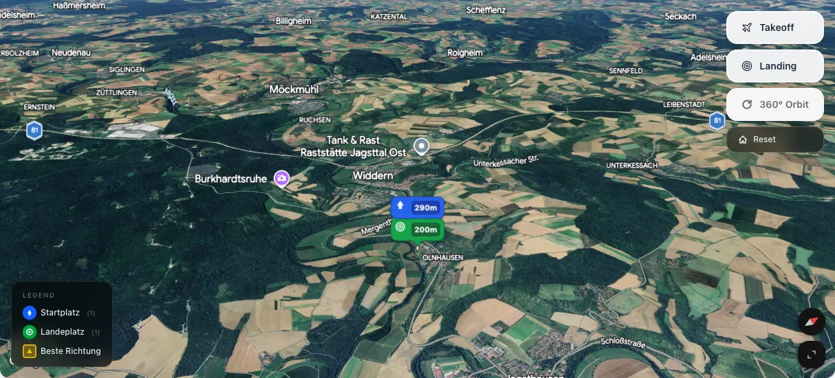 3D terrain map preview