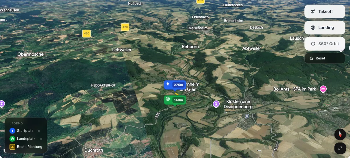 3D terrain map preview