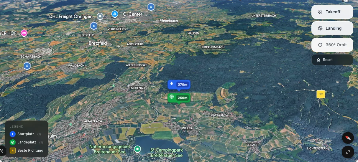 3D terrain map preview