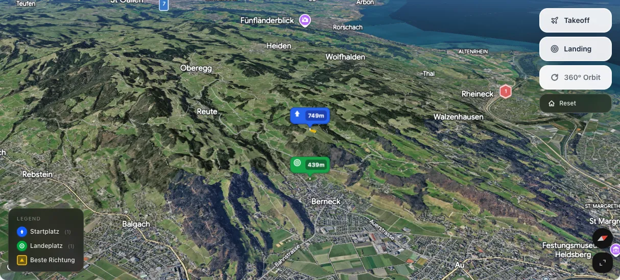 3D terrain map preview
