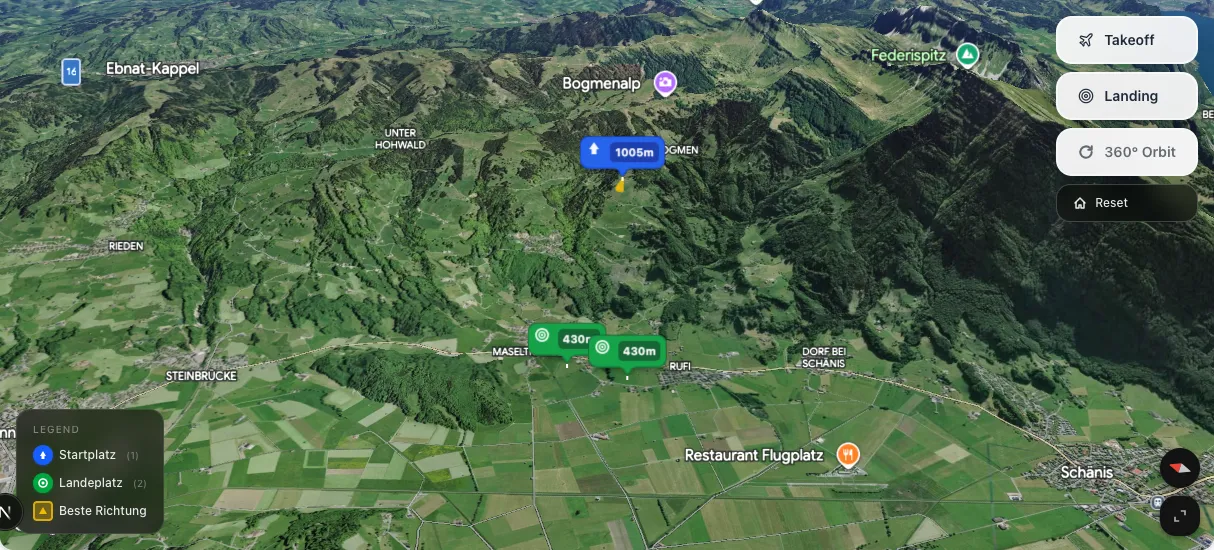 3D terrain map preview