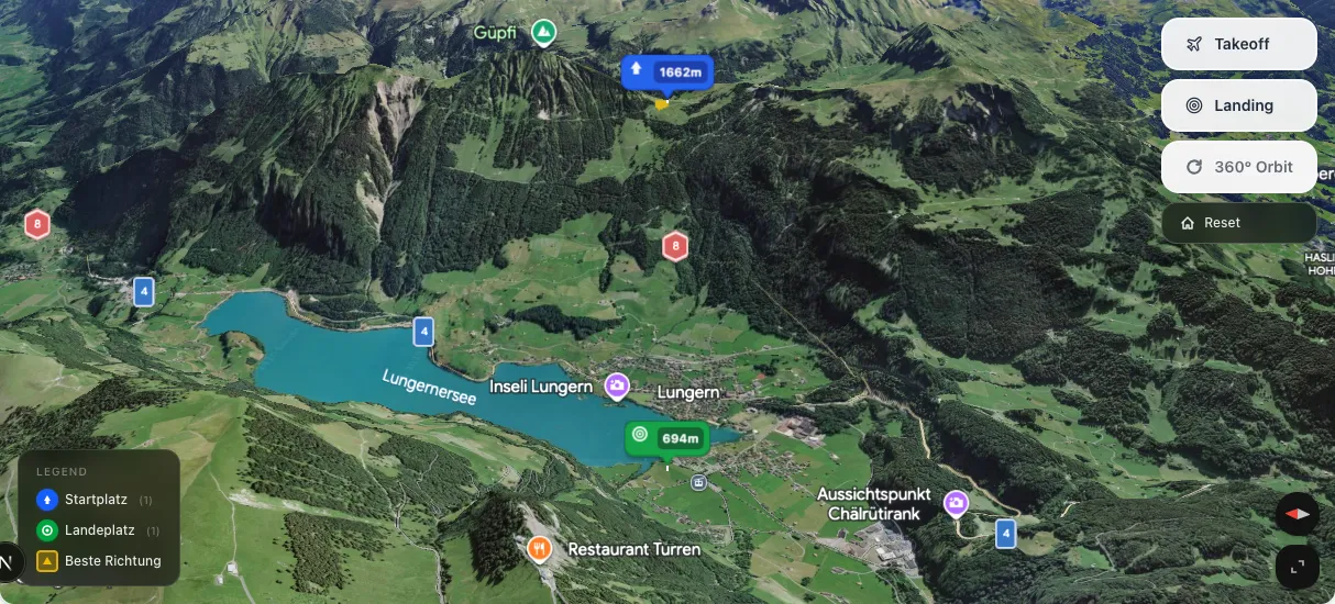 3D terrain map preview