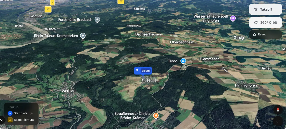 3D terrain map preview