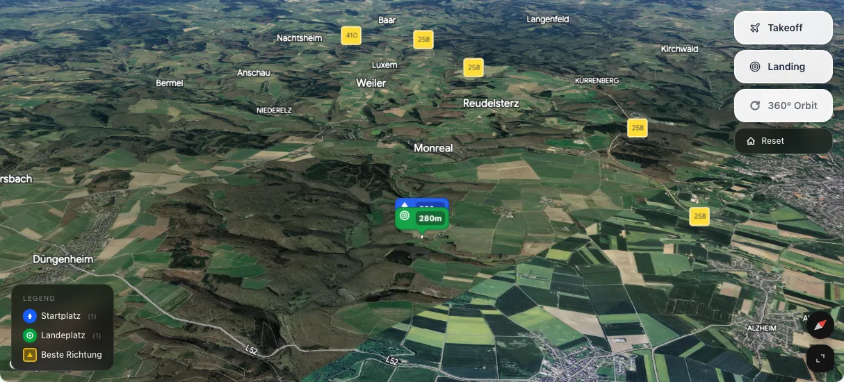 3D terrain map preview