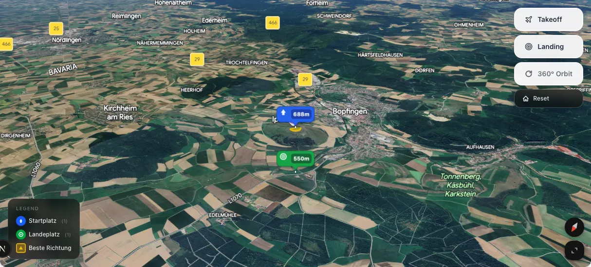 3D terrain map preview