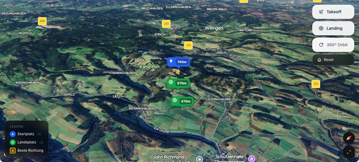 3D terrain map preview