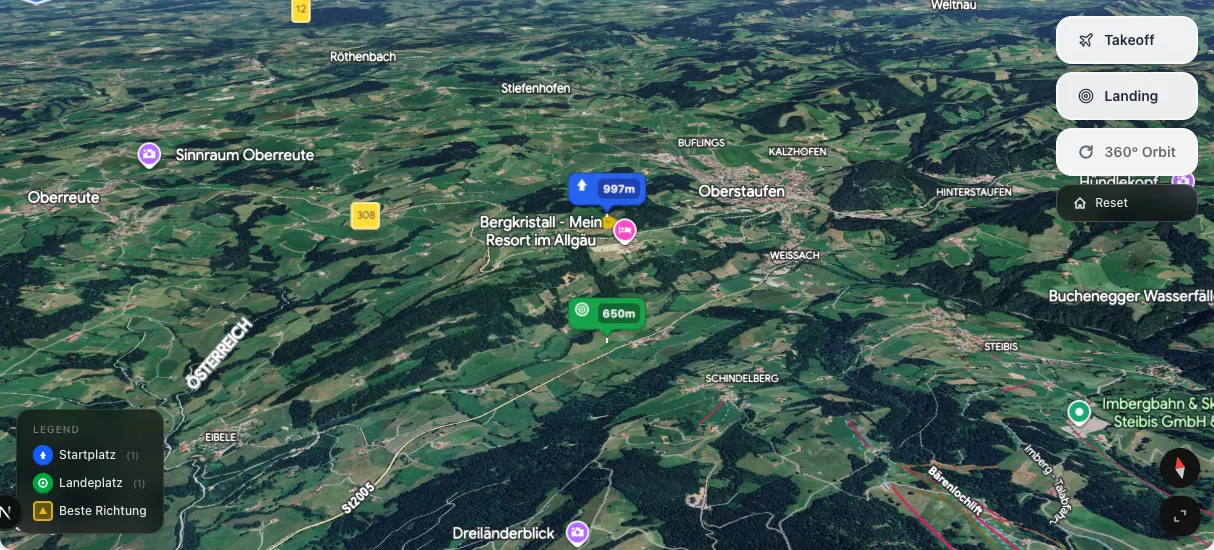 3D terrain map preview