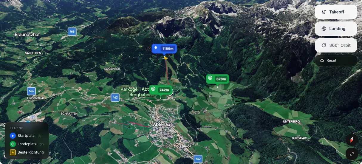 3D terrain map preview