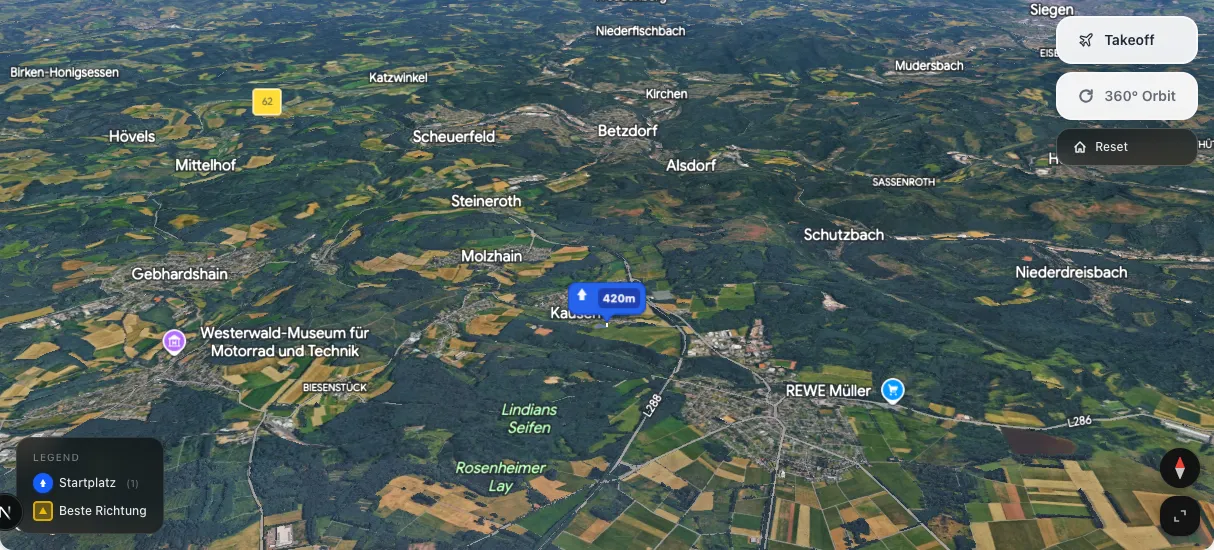 3D terrain map preview