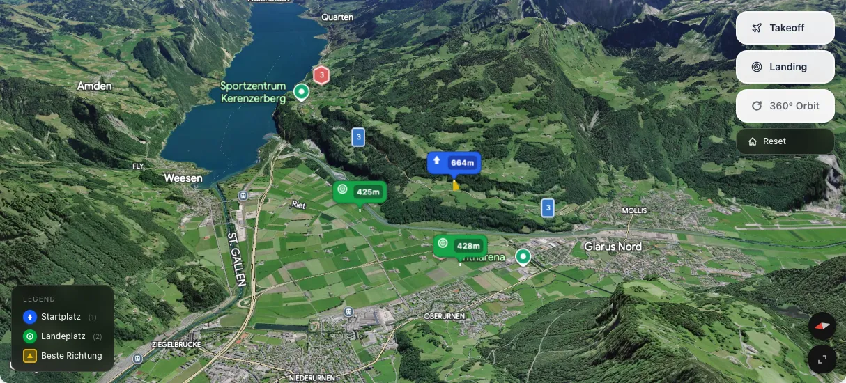 3D terrain map preview