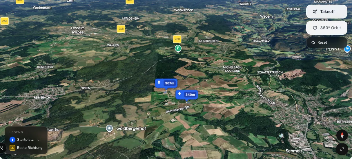 3D terrain map preview