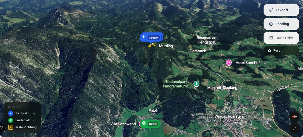 3D terrain map preview