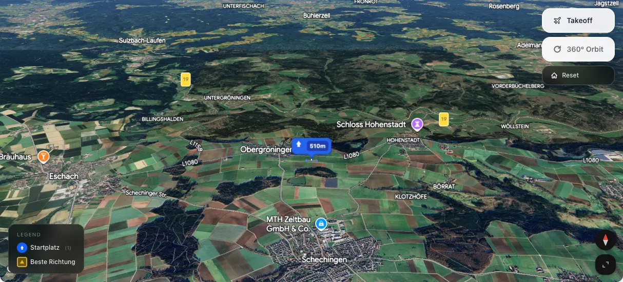 3D terrain map preview