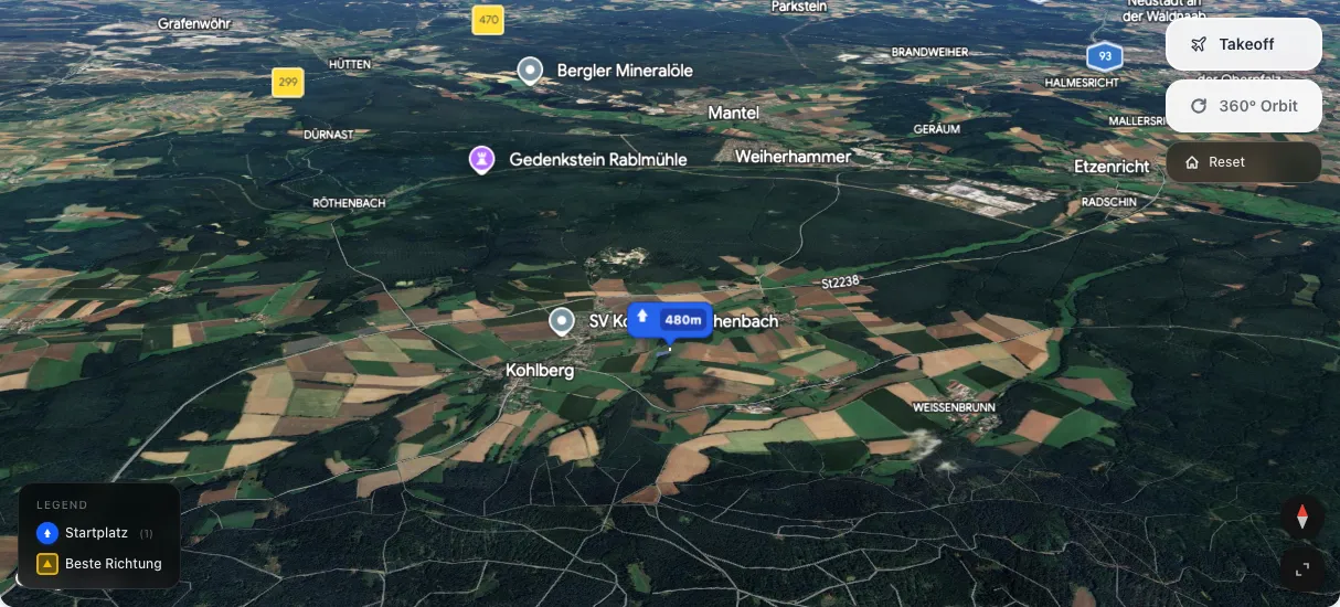 3D terrain map preview