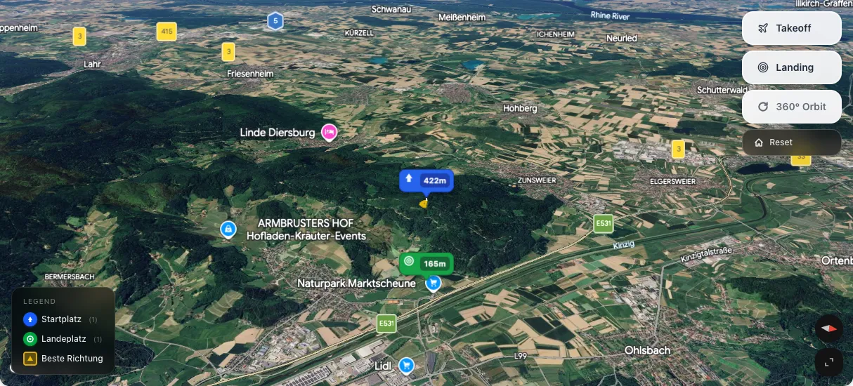 3D terrain map preview