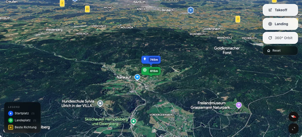 3D terrain map preview