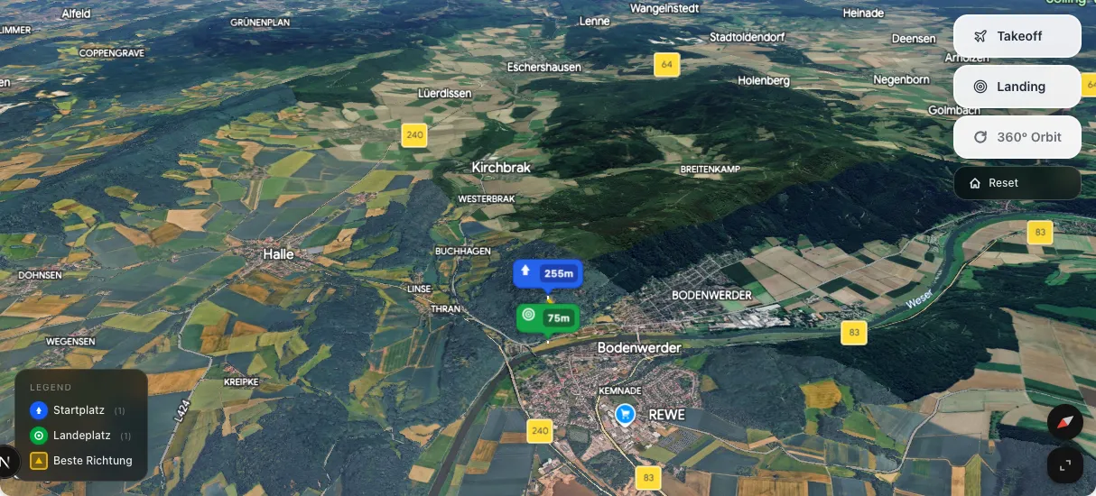 3D terrain map preview