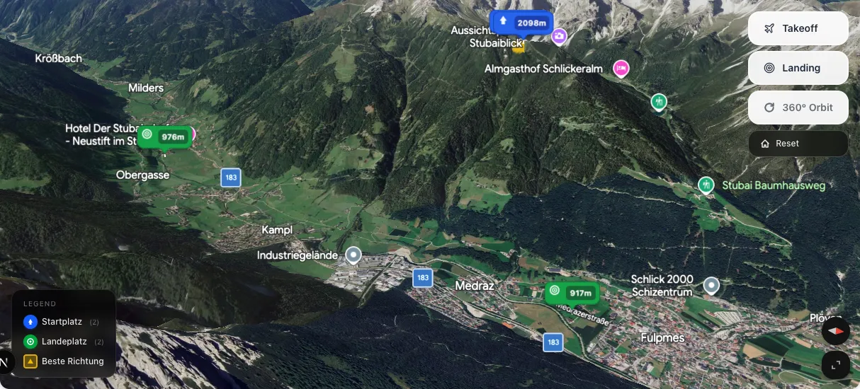 3D terrain map preview