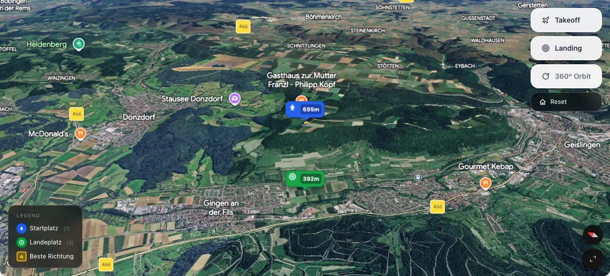 3D terrain map preview