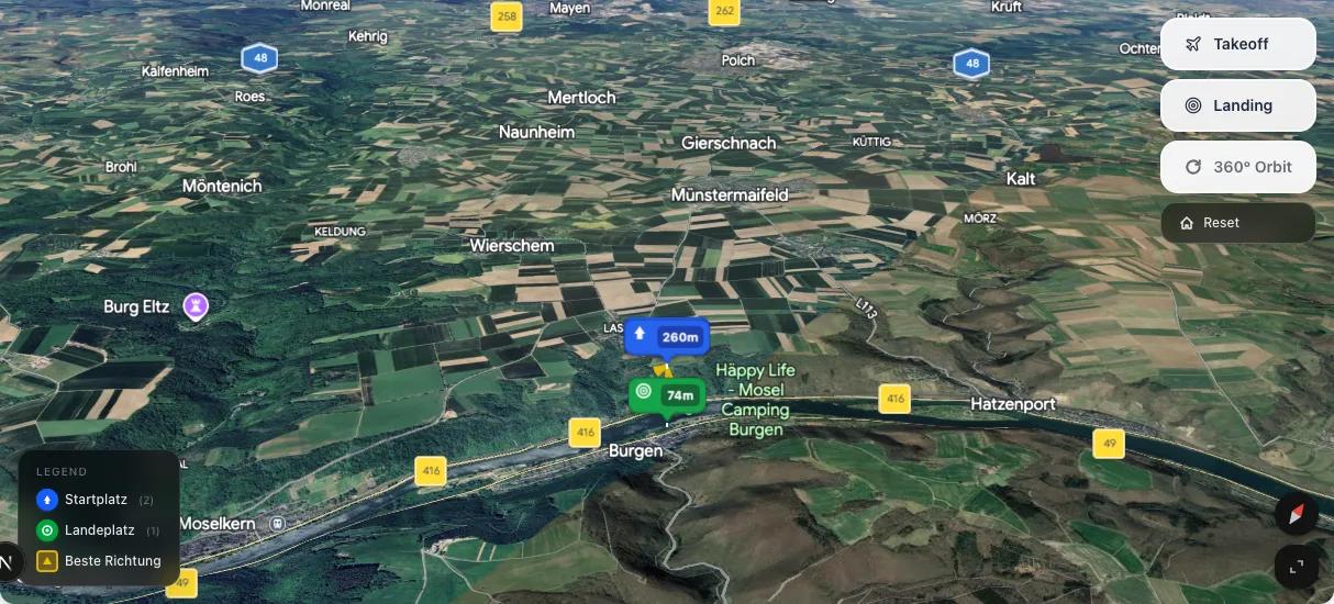 3D terrain map preview