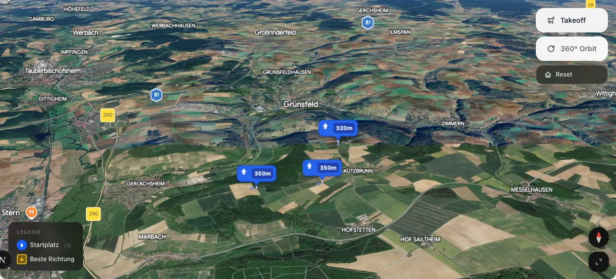 3D terrain map preview