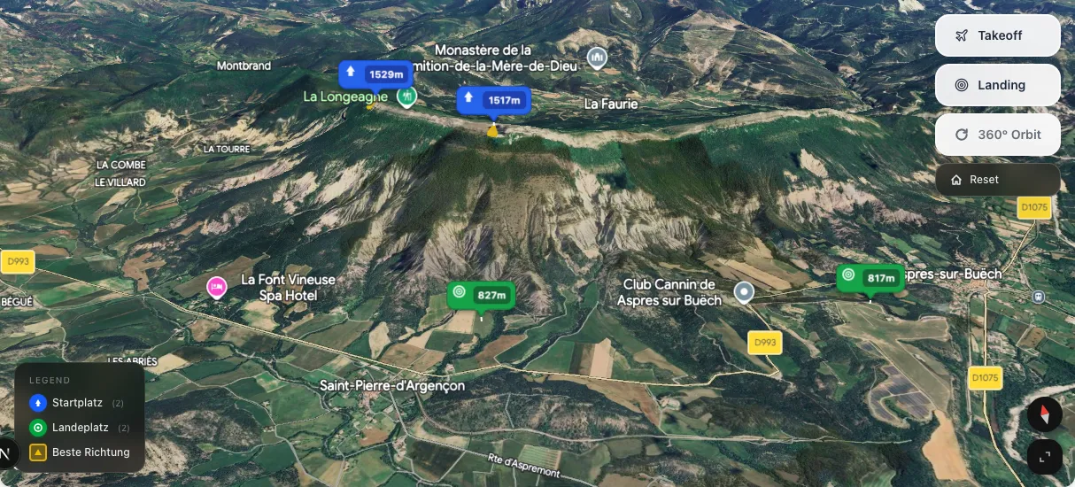 3D terrain map preview