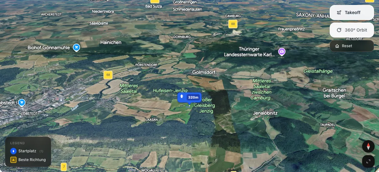 3D terrain map preview