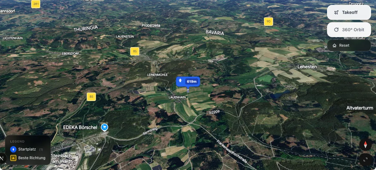 3D terrain map preview