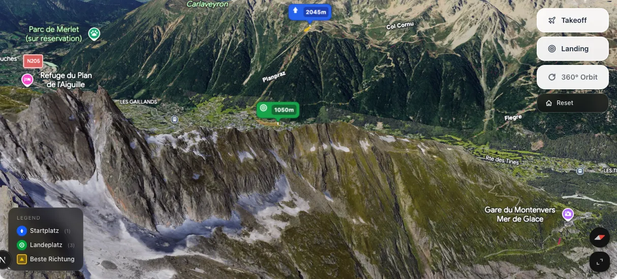 3D terrain map preview