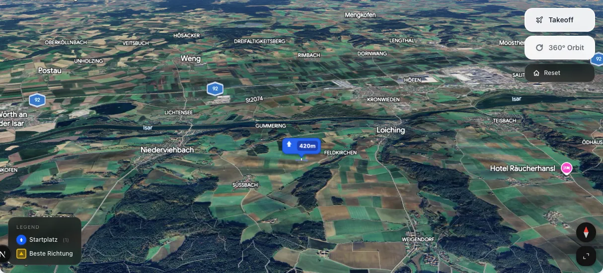 3D terrain map preview