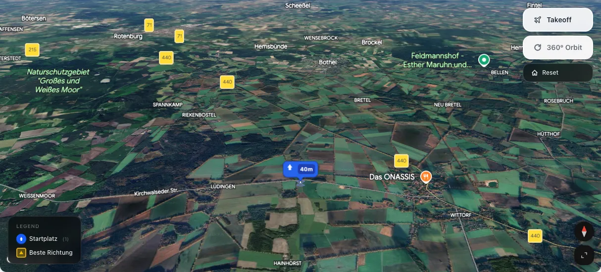 3D terrain map preview