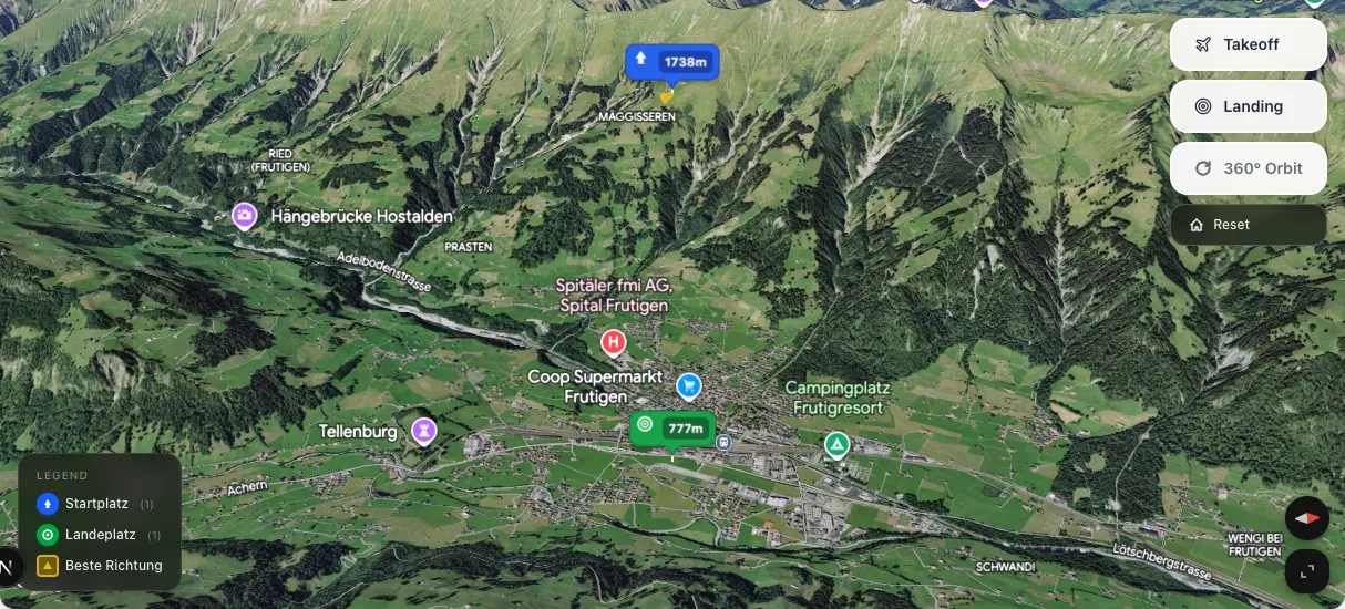 3D terrain map preview