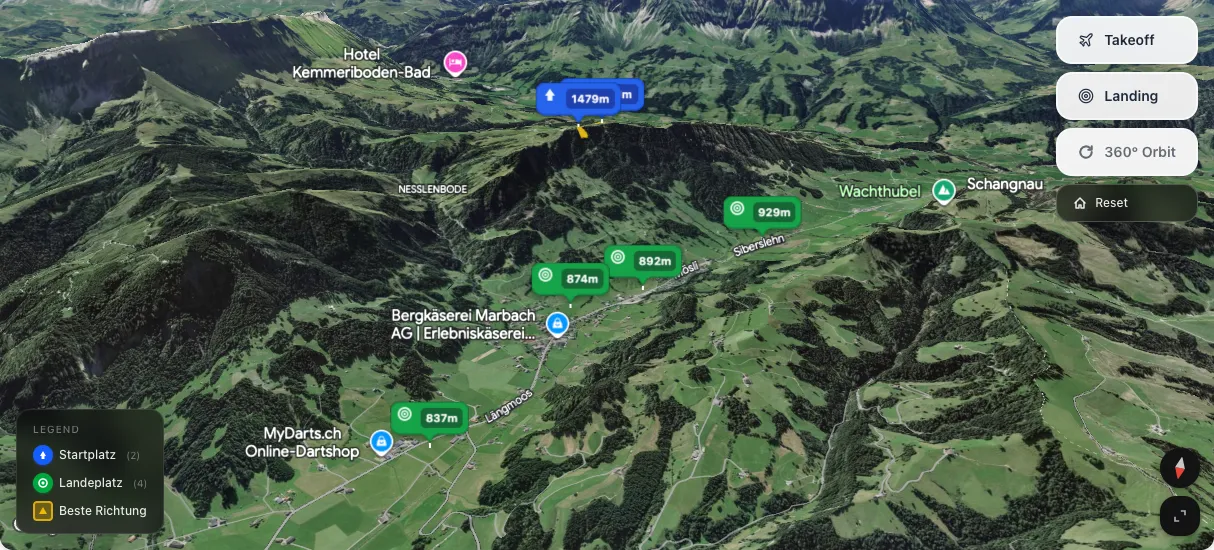 3D terrain map preview