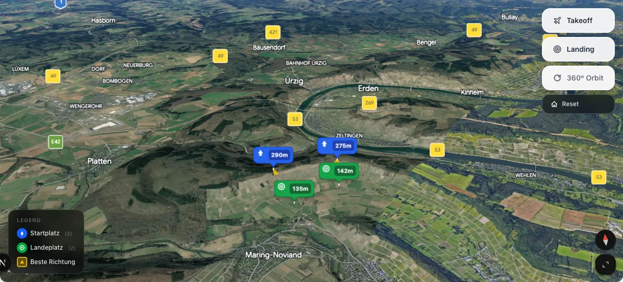 3D terrain map preview