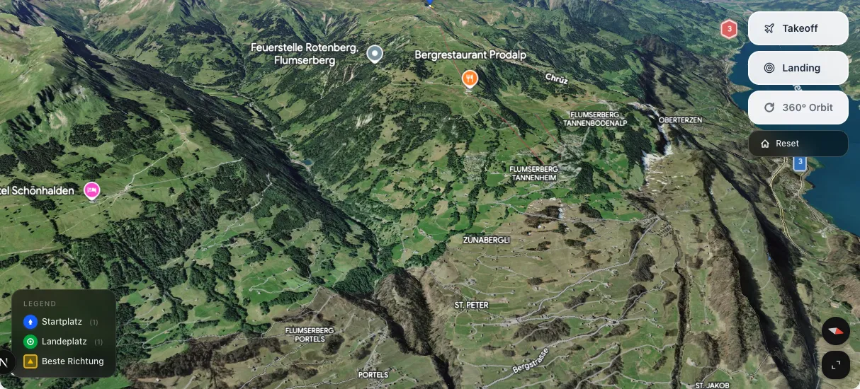 3D terrain map preview