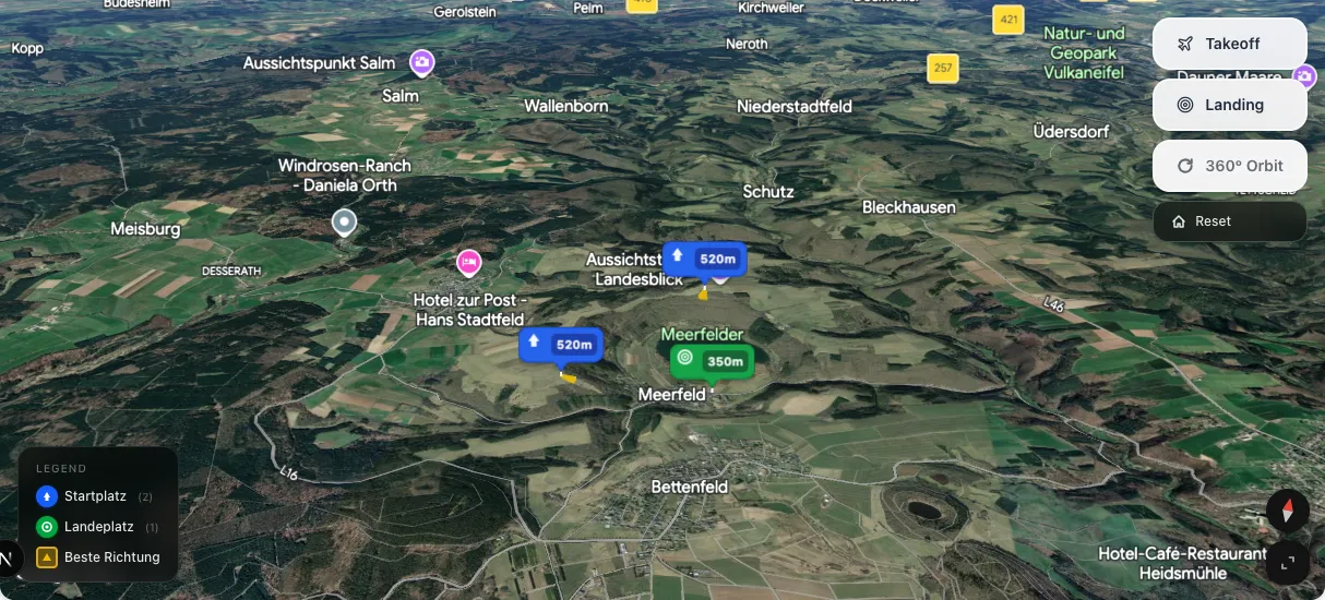 3D terrain map preview