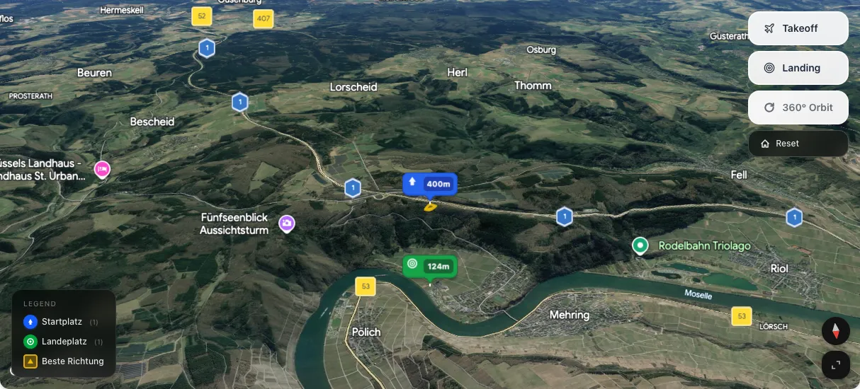 3D terrain map preview