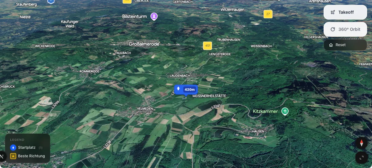 3D terrain map preview