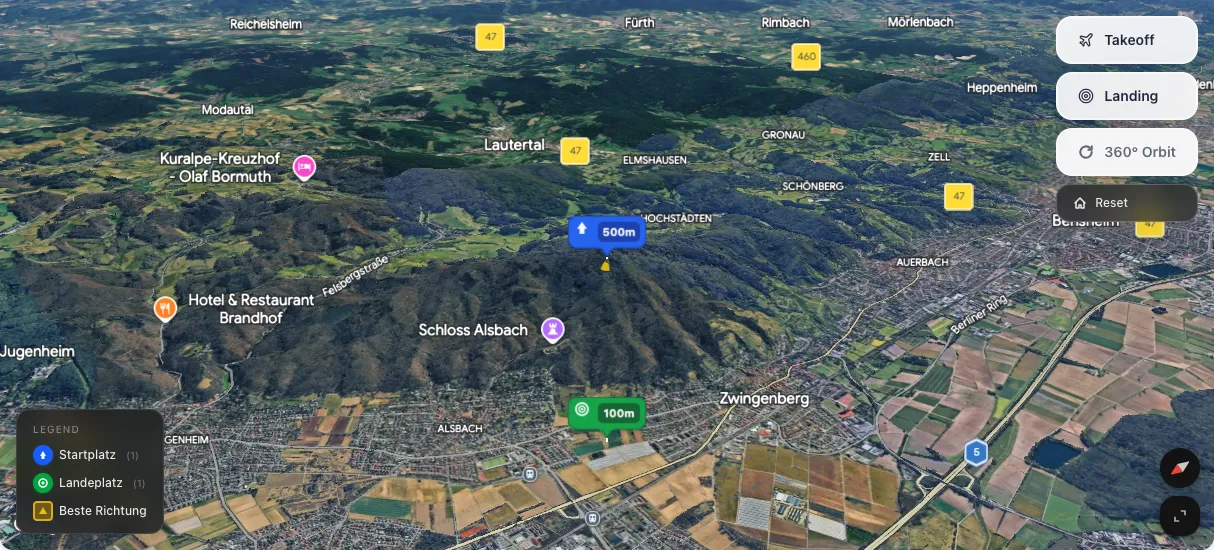 3D terrain map preview