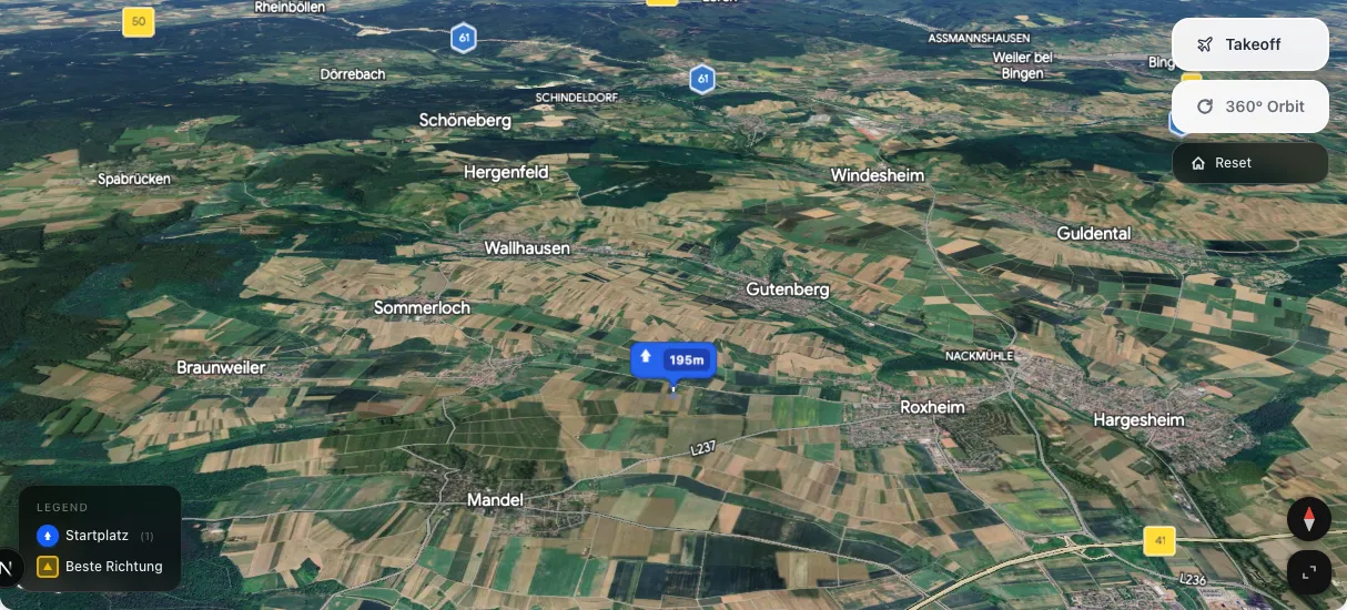 3D terrain map preview