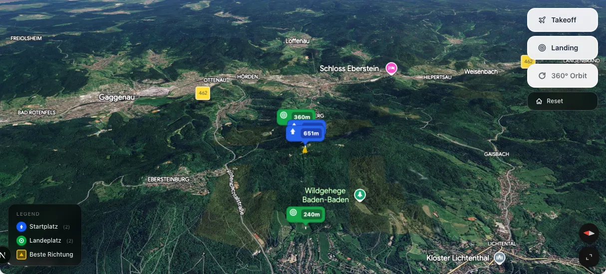 3D terrain map preview