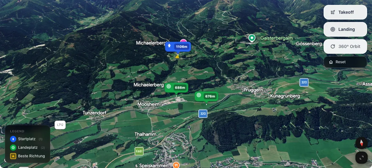 3D terrain map preview