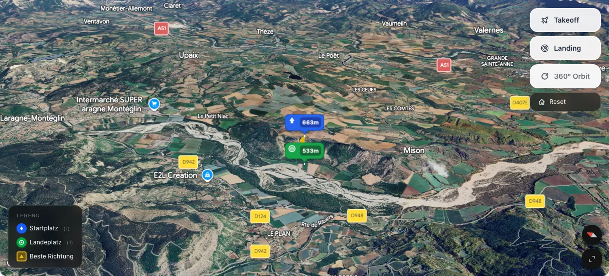 3D terrain map preview