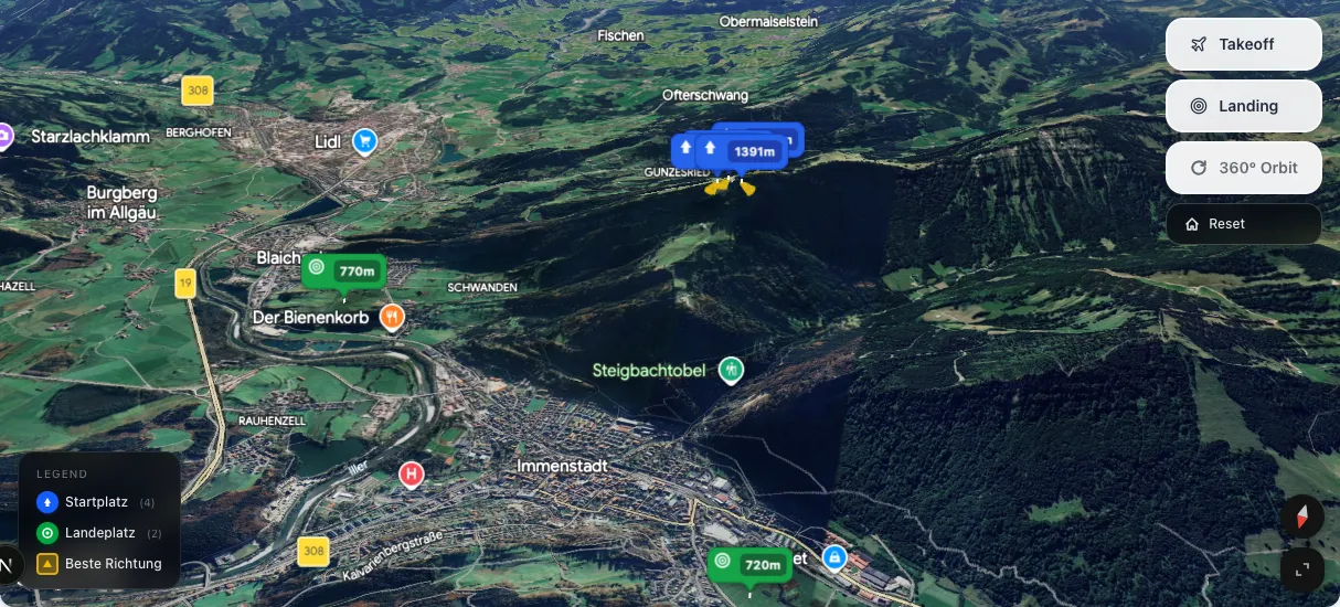 3D terrain map preview