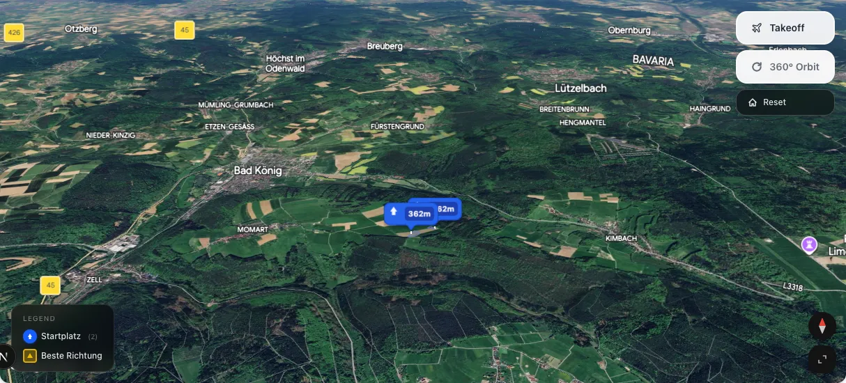 3D terrain map preview