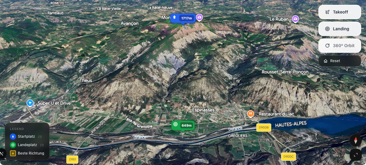 3D terrain map preview