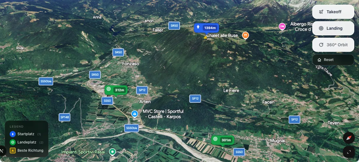 3D terrain map preview