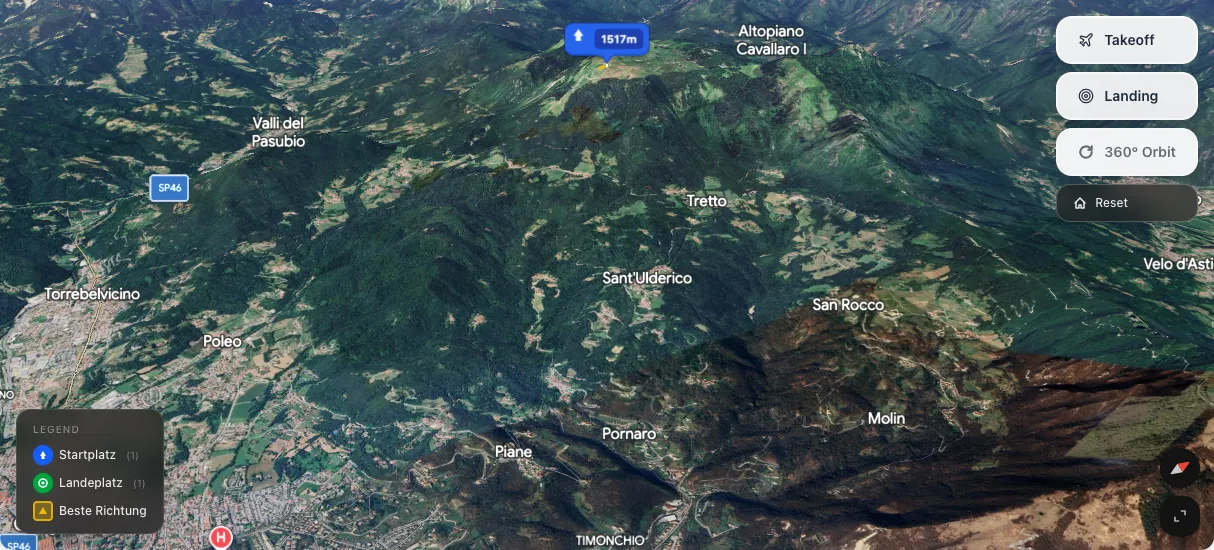 3D terrain map preview