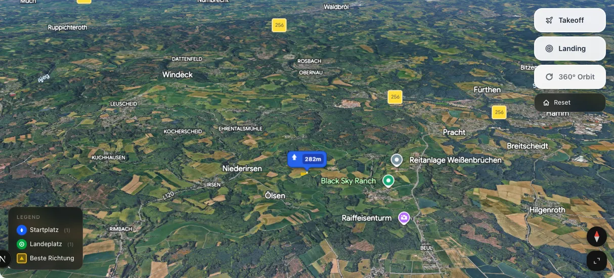 3D terrain map preview