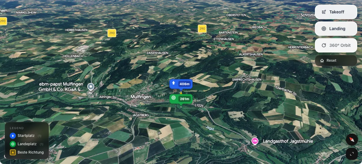 3D terrain map preview